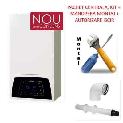 Pachet centrala condensatie Motan Condens Plus 100 - 35 KW cu manopera montaj si autorizare ISCIR