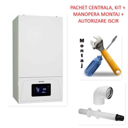 Pachet centrala condensatie Motan Condens 100 - 25 KW cu manopera montaj si autorizare ISCIR
