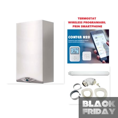 Pachet centrala termica condensatie Ariston HS Premium 24 EU2 - 24KW si termostat wireless Conter N20