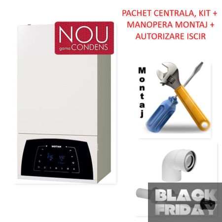 Pachet centrala condensatie Motan Condens Plus 100 - 35 KW cu manopera montaj si autorizare ISCIR