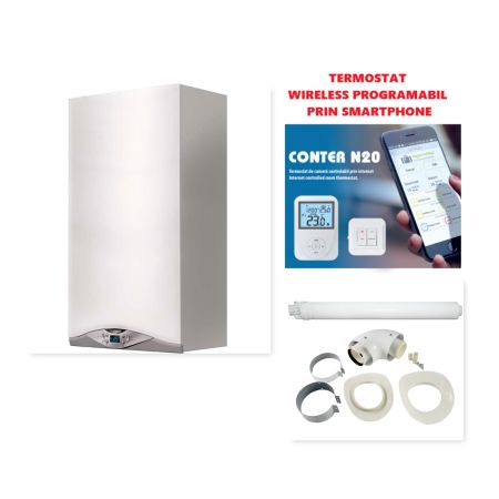 Pachet centrala termica condensatie Ariston HS Premium 24 EU2 - 24KW si termostat wireless Conter N20